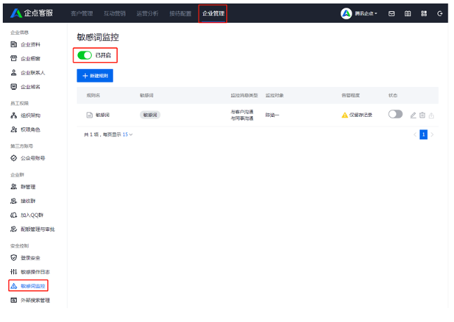 騰訊企點客服敏感詞1