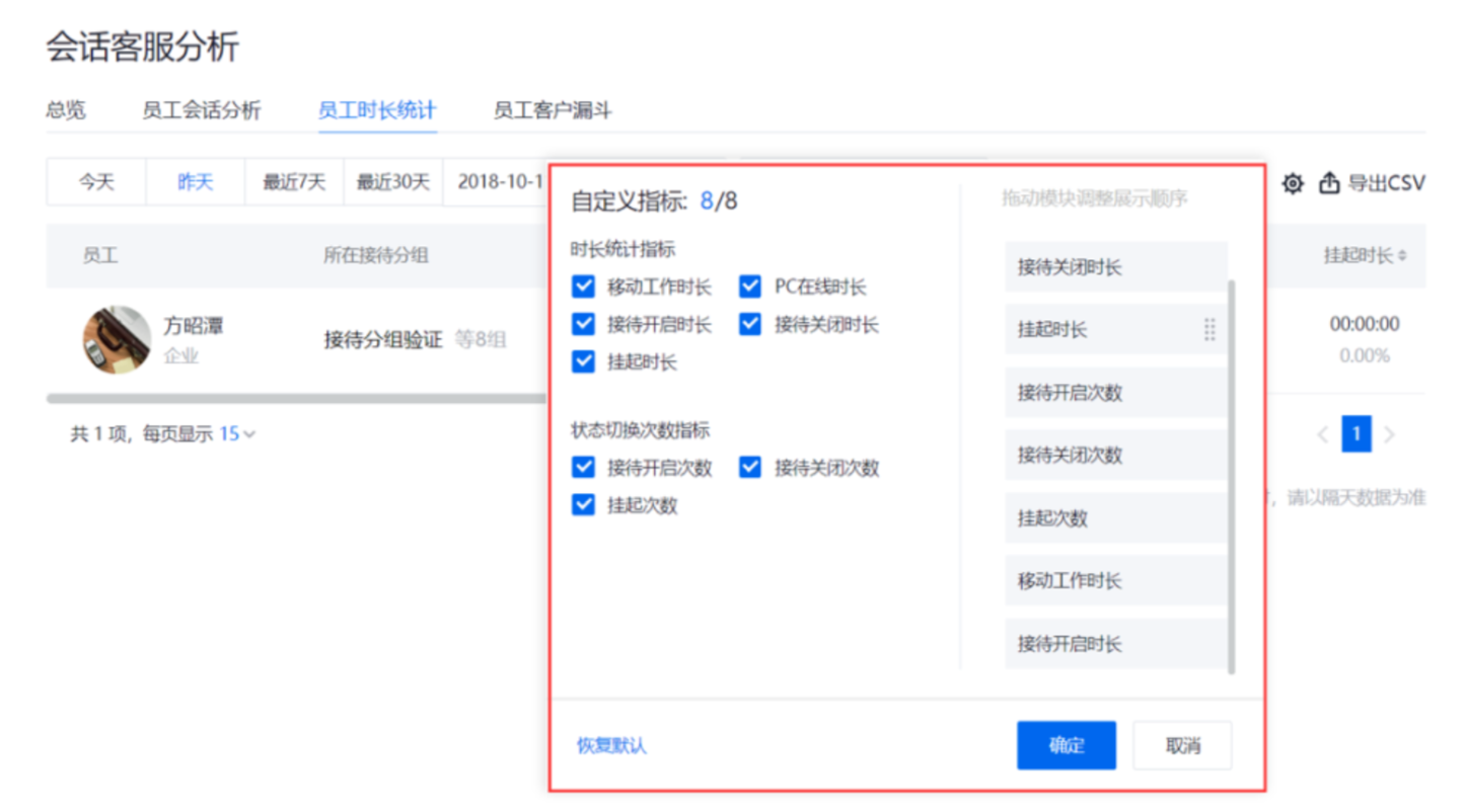 企點客服分析自定義